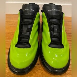 Alexander McQueen Lime Green Patent Leather Sneakers